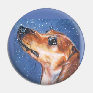 Dachshund Fine Art Painting Pin