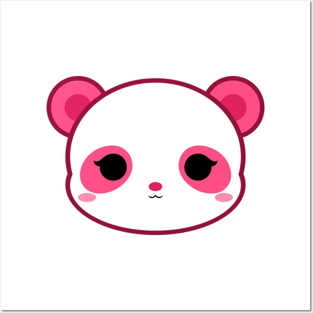 Lovely kawai panda bear. Digital design of a lovely cute kawaii panda bear  over a pastel pink background. Illustration Stock