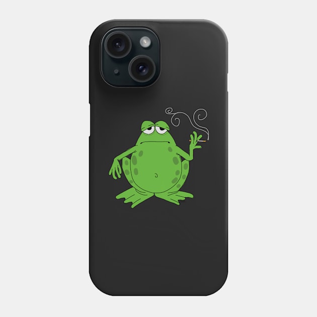 Smoking toad frog Phone Case by wolfmanjaq