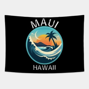 Maui Hawaii (with White Lettering) Tapestry