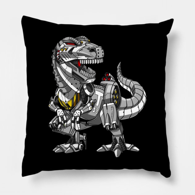 T-Rex Dinosaur Robot Pillow by underheaven