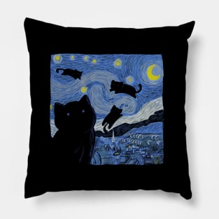 The Starry Cat Night Pillow