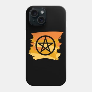 Pagan Pentagram Orange Paint Witch Magick Phone Case