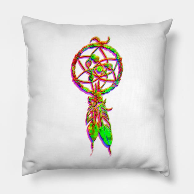 Psychedelic dream catcher Pillow by indusdreaming