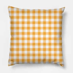 Orange Gingham Pattern Pillow