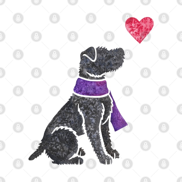 Watercolour Patterdale Terrier by animalartbyjess