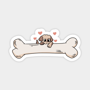 Dog and bone Magnet