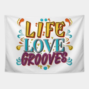 Life Love Grooves Watercolor Tapestry