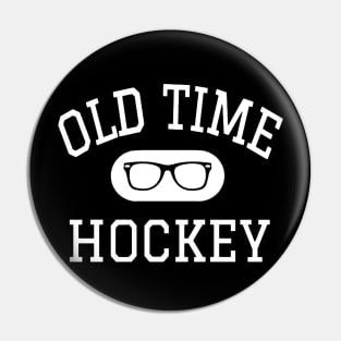 Old time hockey white Pin