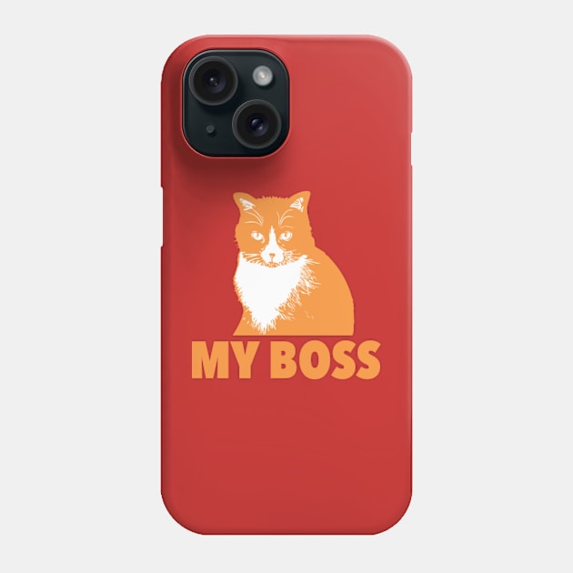 Orange Cat is My Boss Phone Case by lada untung