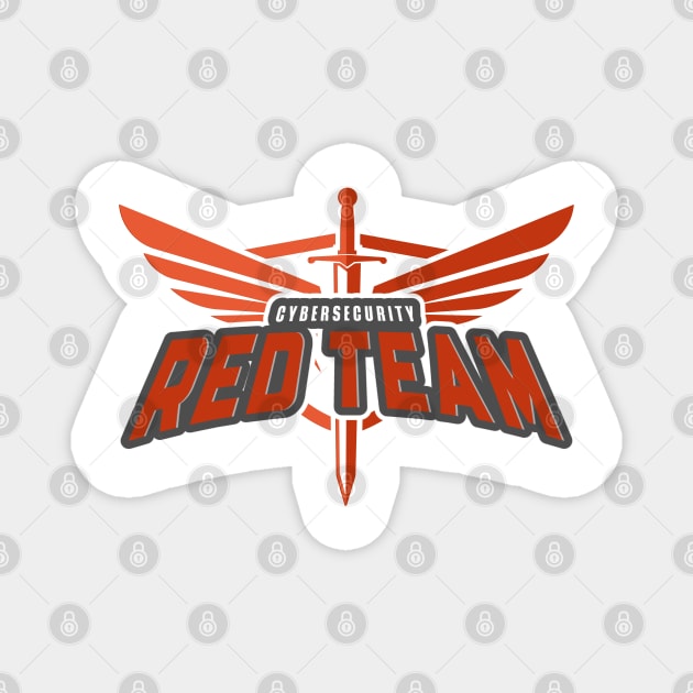 Cybersecurity Sword Wings Red Team Gamification Logo Magnet by FSEstyle