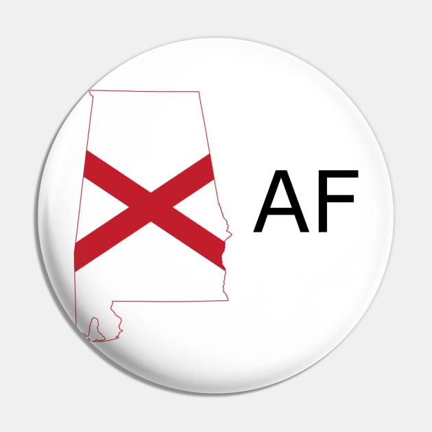 Alabama Flag State Outline AF (black) Pin by Big Term Designs