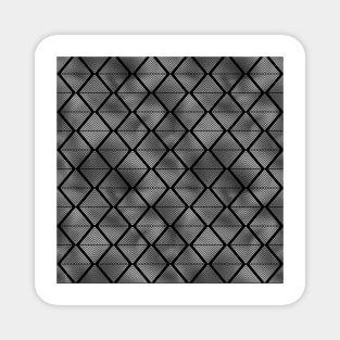 Lined Diamonds in Black and Silver Vintage Faux Foil Art Deco Vintage Foil Pattern Magnet