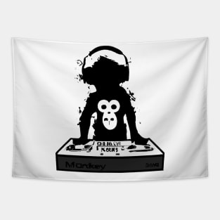 Banksy style - monkey dj Tapestry