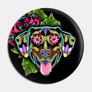 Doberman - Floppy Ear Edition - Day of the Dead Sugar Skull Dog Pin