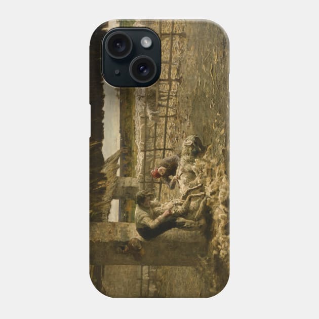 The Sheepshearing by Giovanni Segantini Phone Case by Classic Art Stall