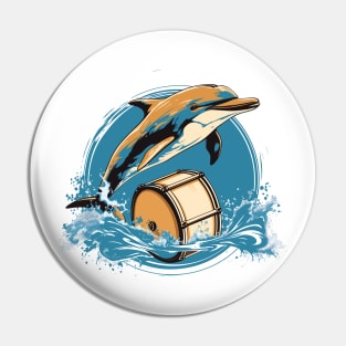 Dolphin playing drums Pin