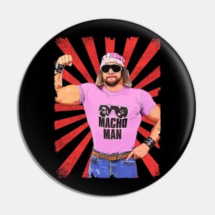 Macho Man Wrestling Vintage Fan Art Pin