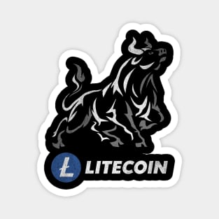 Vintage Bull Market Litecoin Lite Coin LTC To The Moon Crypto Token Cryptocurrency Wallet Birthday Gift For Men Women Kids Magnet