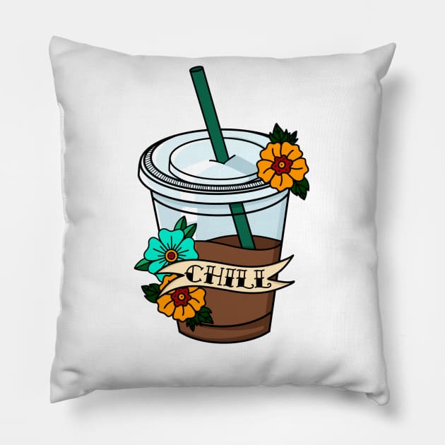 Iced Coffee Chill Pillow by HofDraws