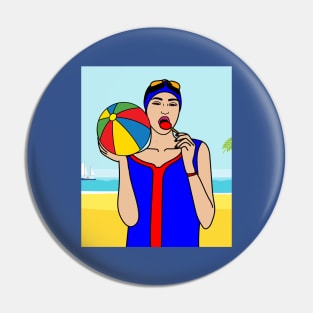 Beach Volleyball On The Beach Training Fan Pin