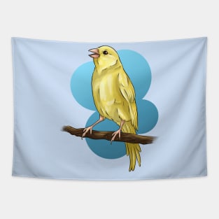 Singing Yellow Canary Bird Tapestry