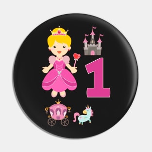 First Birthday Princess Castle Unicorn Carriage Pin