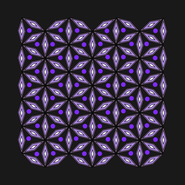 Geometric, floral pattern in purple by cocodes