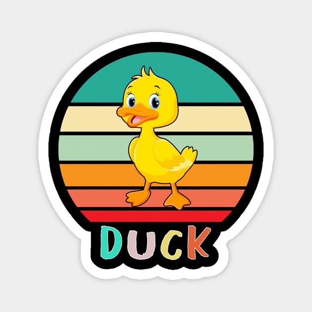 Vintage Retro Duck Magnet by adrinalanmaji