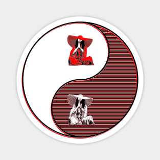 yin yang balance harmony design eastern philosophy woman vibes Magnet