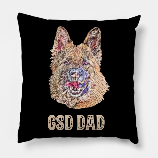 German Shepherd Dog Dad Father's Day Gift Pillow by DoggyStyles