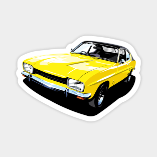 British Ford Capri in yellow Magnet