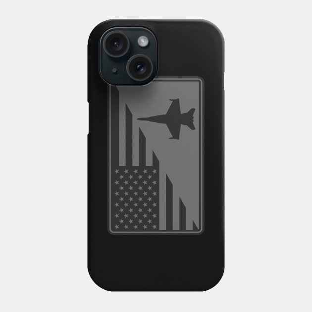 F/A-18 Hornet US Flag Patch (subdued) Phone Case by TCP