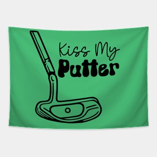 Kiss My Putter (black text) Tapestry