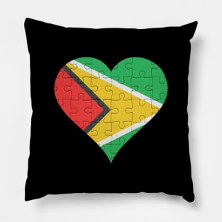 Guyanese Jigsaw Puzzle Heart Design - Gift for Guyanese With Guyana Roots Pillow