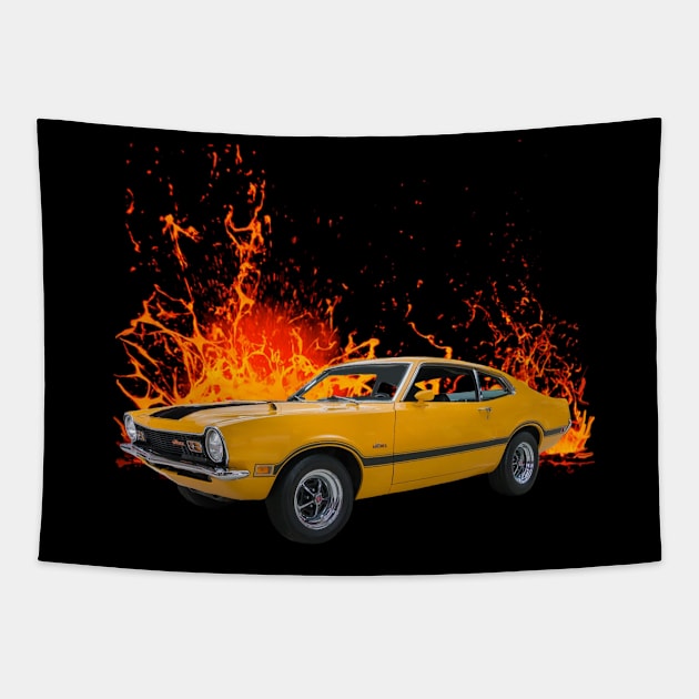 1970 Maverick in our lava series Tapestry by Permages LLC