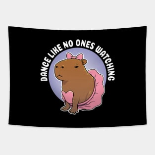 Dance like no ones watching Capybara Ballerina Costume Tapestry