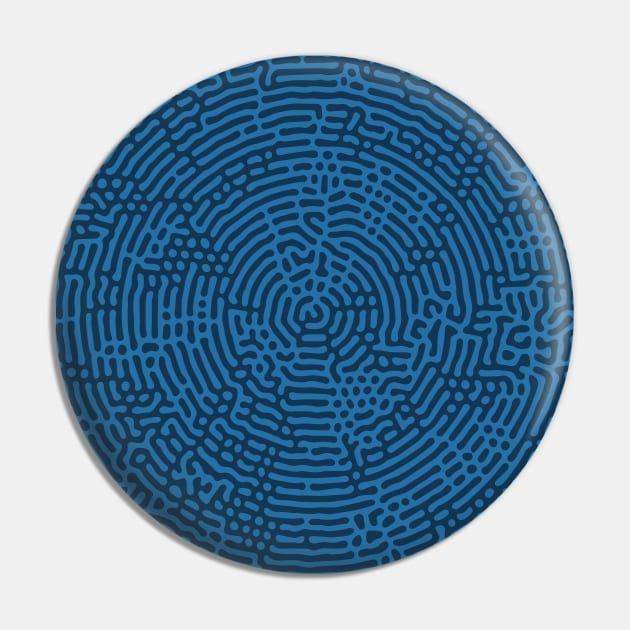 Radial Turing Pattern (Blue) Pin by John Uttley