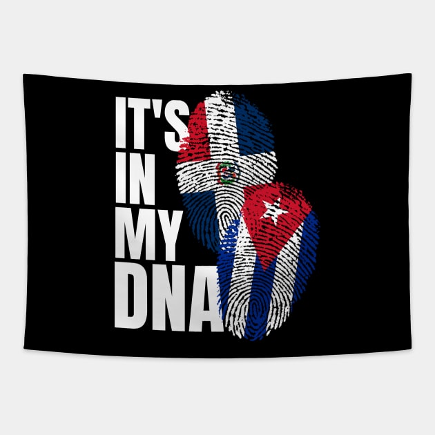 Dominican Plus Cuban DNA Mix Flag Heritage Gift Tapestry by Just Rep It!!