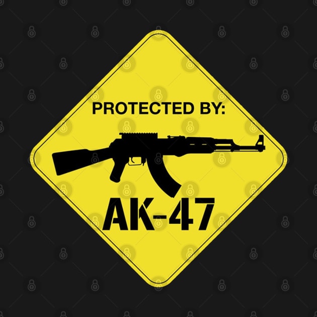 Protected by AK-47 by  The best hard hat stickers 