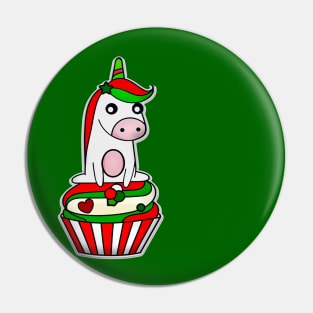 unicorn christmas cupcake Pin