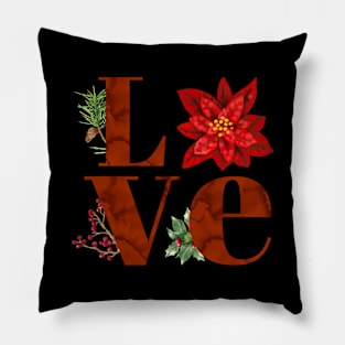 Christmas Love poinsettia Pillow