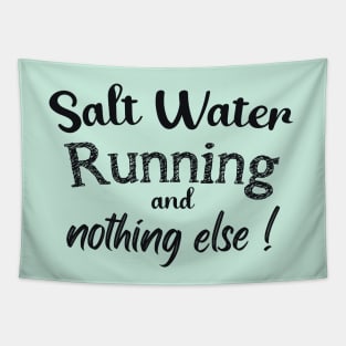 Running  beach (dark lettering) Tapestry