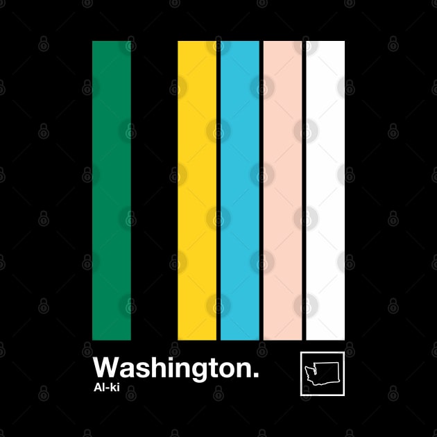Washington State Flag // Original Minimalist Artwork Poster Design by DankFutura