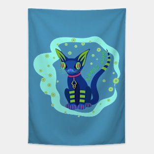 Aquamarine space vibe Tapestry