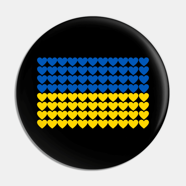 Ukrainian Flag of Hearts Pin by MindBoggling