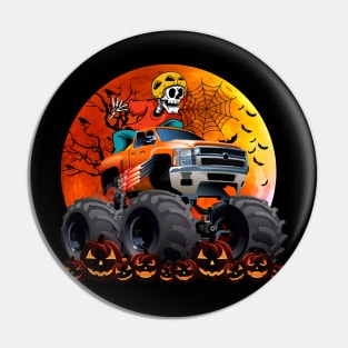 Skeleton Monster Truck Moon Candy Toddler Boys Halloween Kid Pin