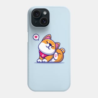 Cute Shiba Inu Dog Scratching Ear Cartoon Phone Case