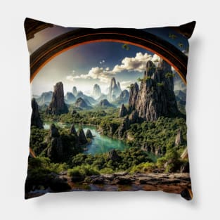 Abandoned Portal on an Alien World - Landscape Pillow