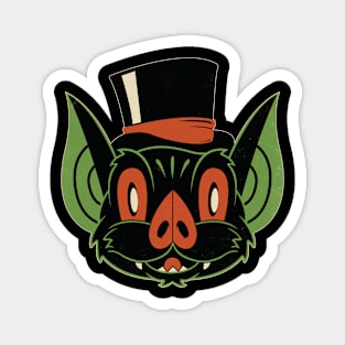 Retro Halloween Bat in a Top Hat Magnet